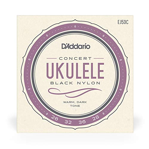 Image of D'Addario Concert Ukulele Strings, Black Nylon, EJ53C, 4-String Set, Pack of 1