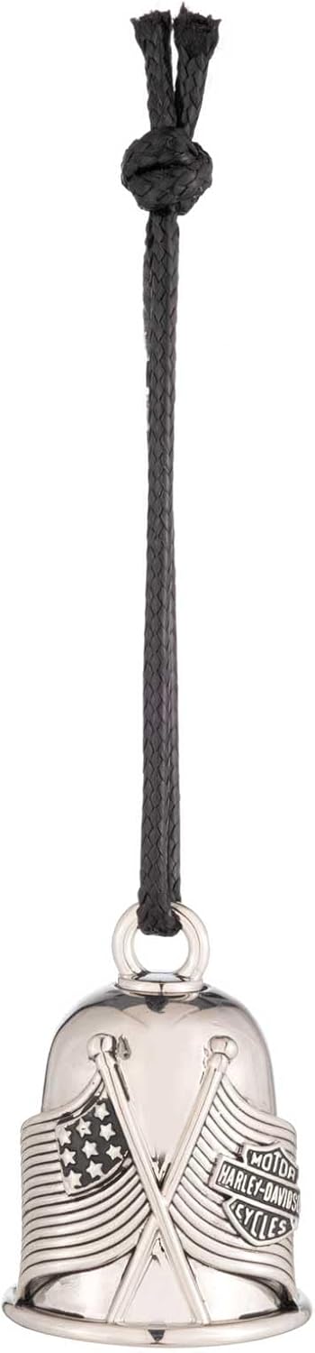 Harley-Davidson USA Bar & Shield Logo Flags Ride Bell, Silver Finish