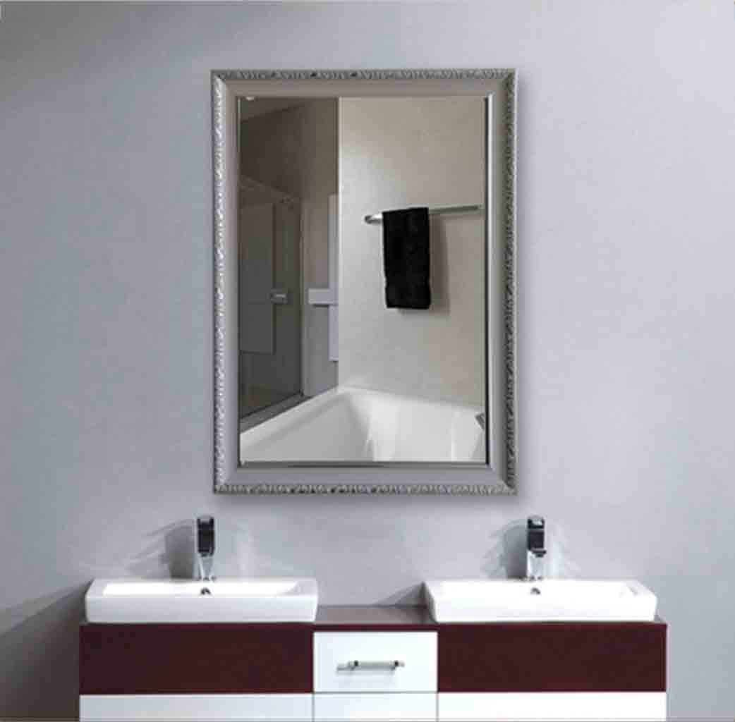 Specchio da Barba Leggero Rettangolo Specchio in Vetro Vanity HD con Cornice Stile Europeo Specchio Decorativo Oversize per Il Bagno Camerino Soggiorno 2 Dimensioni