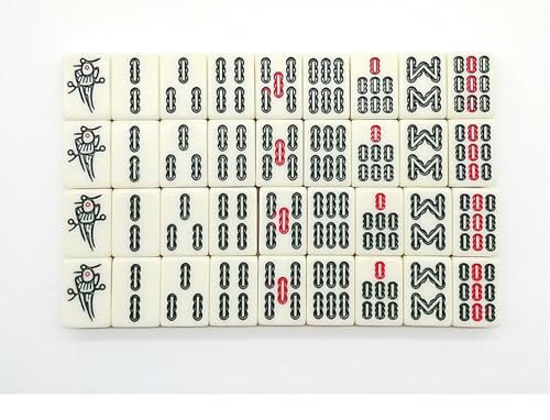 Mahjong Set, 144 fichas tamaño medio con caja de cuero miniatura 5