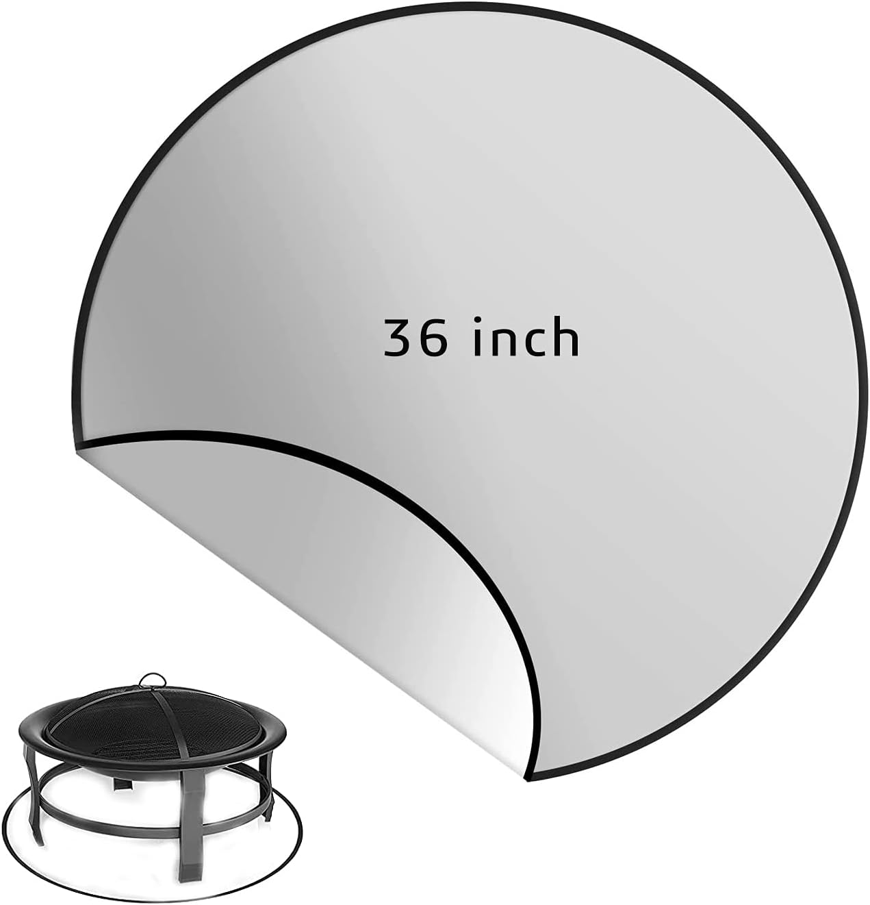36 Inch Round Fire Pit Mat Fireproof Grill Mat,Deck and lawn protector