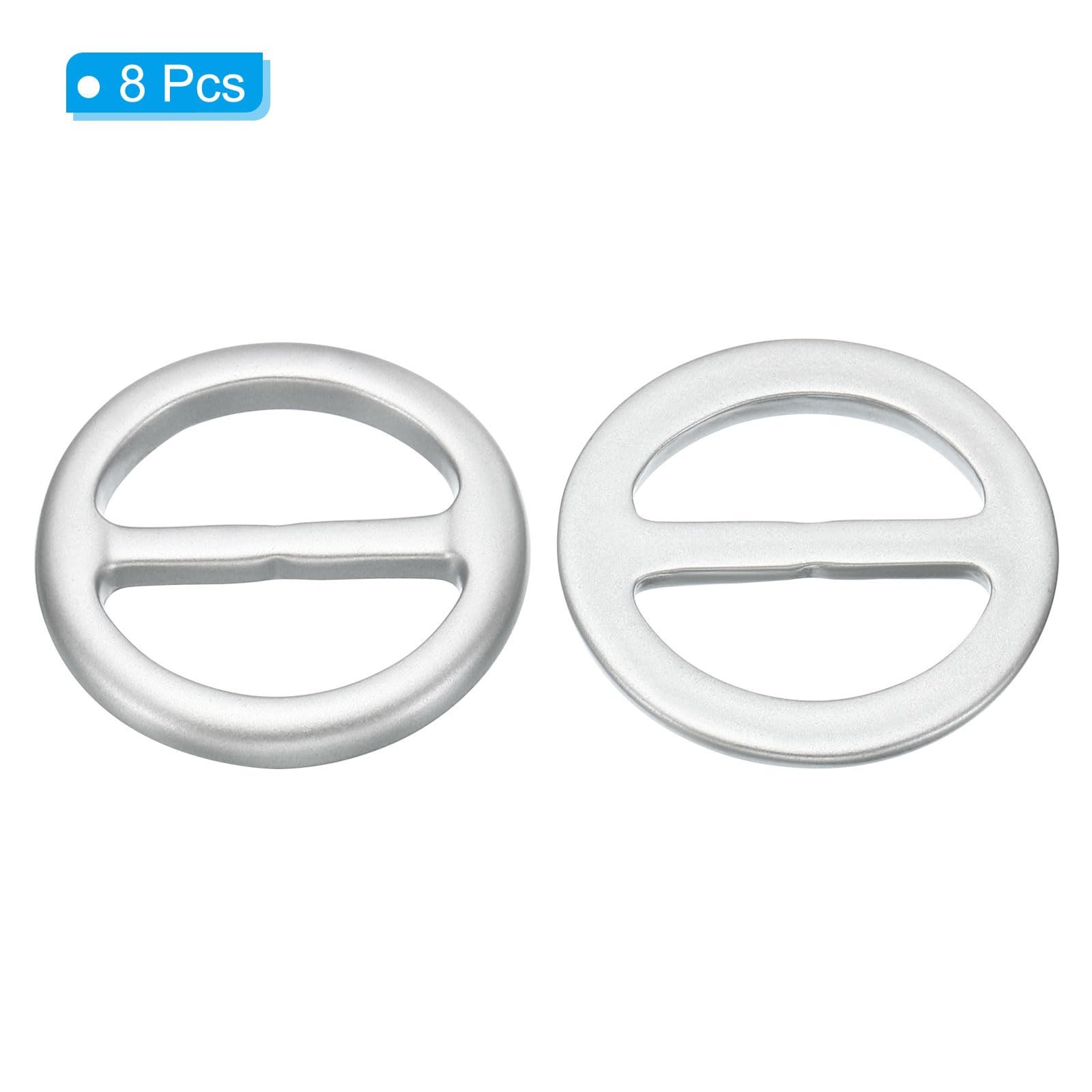 PATIKIL 1.4inch Resin Scarf Ring Clip, 8Pcs Circle Round Scarf Ring Buckles for Woman Silk Scarf Loose T-shirt, Decoration, Silver - Image 3