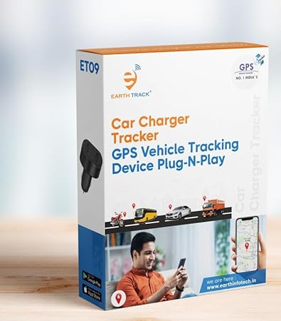 Earthtrack Car Charger Tracker GPS Vehicle Tracking Device Play-N-Play 1-Year SIM Data