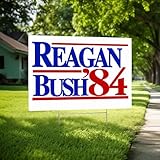 CafePress Reagan Bush 84 General Double Sided Yard Sign 24' w x 18' h Corrugated Double-Sided Yard Sign