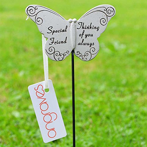 Angraves Thinking of Special Friend Butterfly Memorial Tribute Stick Graveside Plaque