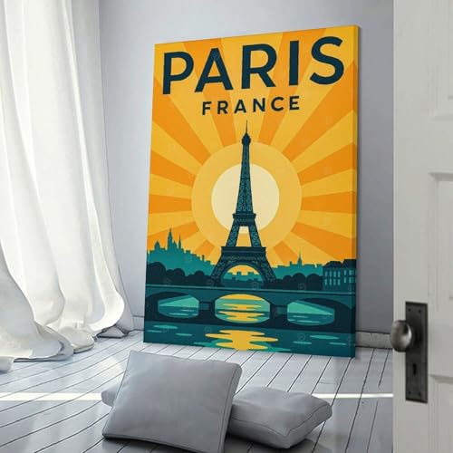 Tableau sur toile Paris France voyage déco salon 60x90cm