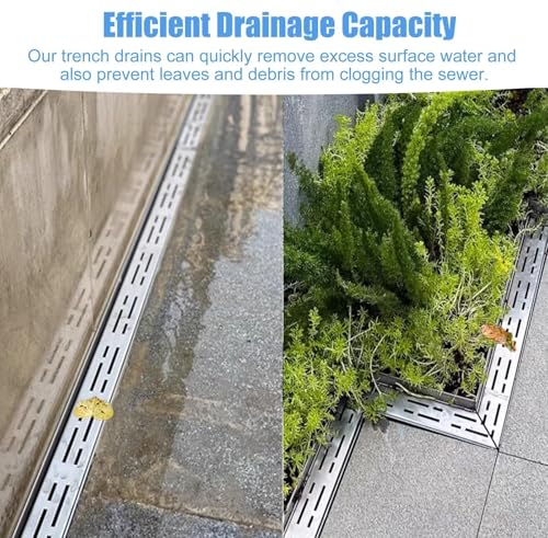Grille d'évacuation de drainage durable AJILI avec cadre de cour - 4