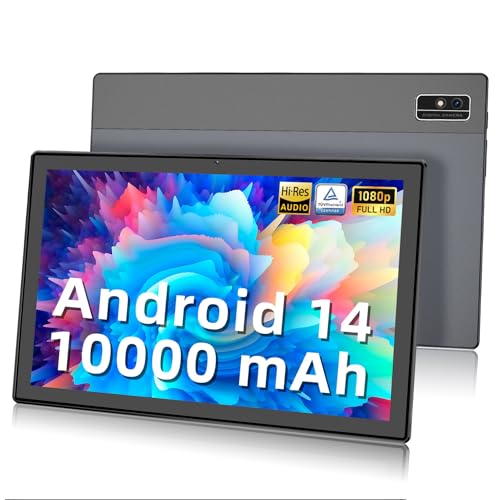 EagleSoar Tablet 10 inch, Android 14 Tablet, 12GB RAM, 128GB ROM, Octa-core CPU, 2.4G&5G WiFi 6, BT5.2, GPS, Dual Camera, 10000mAh Battery