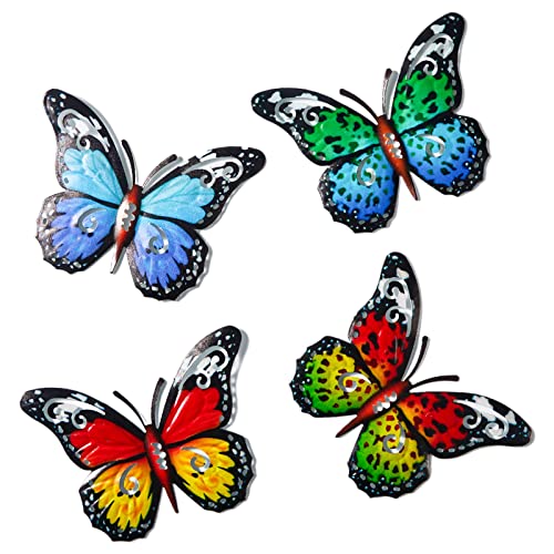 Synapril Colorful Metaliron Butterfly And Dragonfly Wall Decor Outdoor Decorations, Outdoor Wall Art Decorative Sculpture Can Be Hung For Home, Courtyard, Front Porch, Garden, Patio, Fence #TOP1
