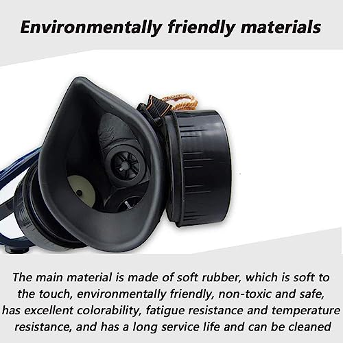 Image of ARURA (LABEL) Dust-Proof Chemical Respirator Paint Gas Mask Half Face Double Cartridge Filter Chemical Respirator Mask