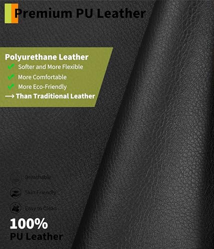 Image of GarveeHome Recliner Chair - PU Leather Manual Recliner for Adults, Lazy Chair with 1.5X Sponge Comfort Arm and Back for Living Room, Bedroom