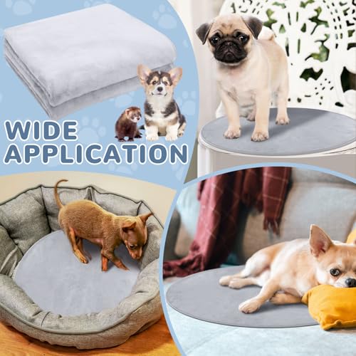 Image of 2 Pcs 13.7 inch Whelping Pads for Dogs Washable Pee Pads for Cats Waterproof Pee Pads Reusable Puppy Pads Pet Training Pads Absorbent Round Floor and Bed Mat Fleece Pee Pad for Potty