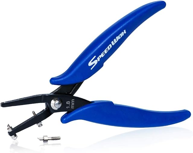 SPEEDWOX Metal Hole Punch Pliers for Jewelry 1.8mm Diameter Round Hole Sheet Metal 24 Gauge Thick 6 Inches Precision Fine Pliers Jewelry Making Tool Craft Beading Hobby