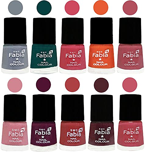 Image of ALL IN ONE (PACK OF 10), Long Lasting Glossy Nail Polish, 6 ml Each, All Vibrant Colours,02076