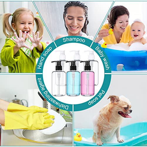30 Pack 8 Oz Clear Empty Lotion Bottles Plastic Pump Bottles Hand Dish Dispenser Round Bottles Containers Refillable Container Black White Pumping For Shampoo Conditioner Body Wash Cream Liquid Soap #TOP5