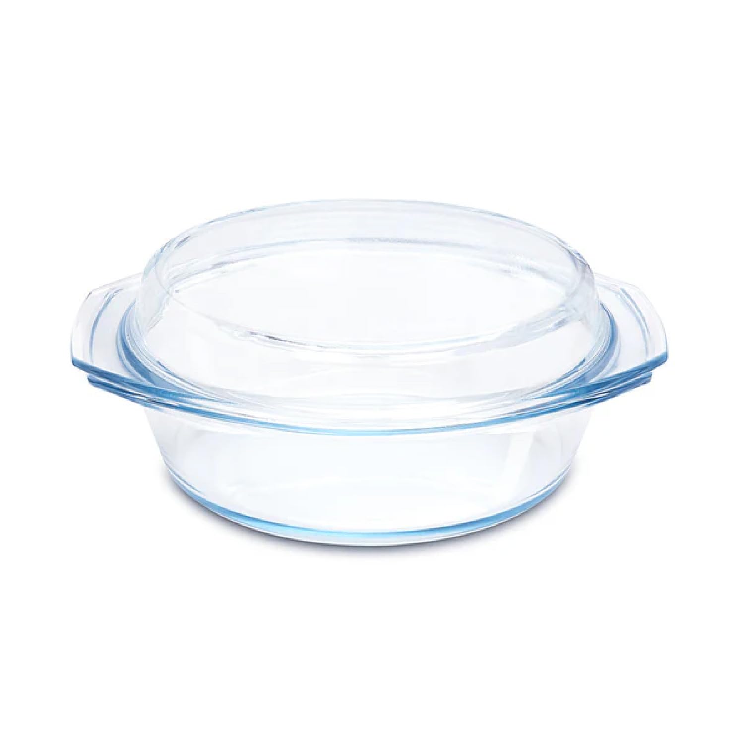 Borosil Round Glass Casserole with Lid 2.0 Liter made with Borosilicate Glass | Oven, Microwave & Dishwasher Safe Serving Dish | Heat Resistant Bakeware for Cooking, Serving & Storing, IH22CA03220