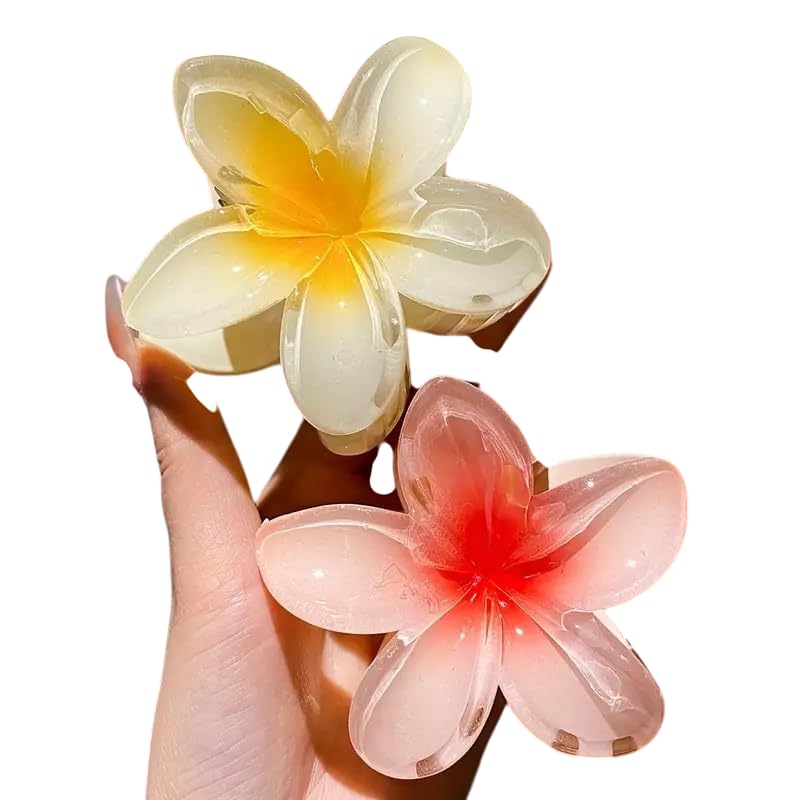 Floral Big Size Hair Claw Clips Set - Elegant, Minimalist, Multi-Colored Hair Accessories with Flower Shapes - Suitable for Women Ages 14+, Various Sizes, Spring and Summer Fashion Essentials (Pack Of 2)-image-35