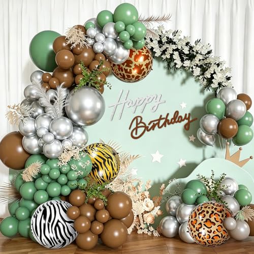 Image of TONIFUL Happy Birthday Sign for Backdrop - Glitter Brown Silver Felt Banner - Includes Dot Glue - Perfect for Birthday Party Backdrop,Wall Decr,Balloon Arch,Photo Background