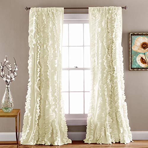 Lush Decor Belle Vintage Chic Window Curtain Panel for Living, Dining Room, Bedroom (Single Curtain), 54