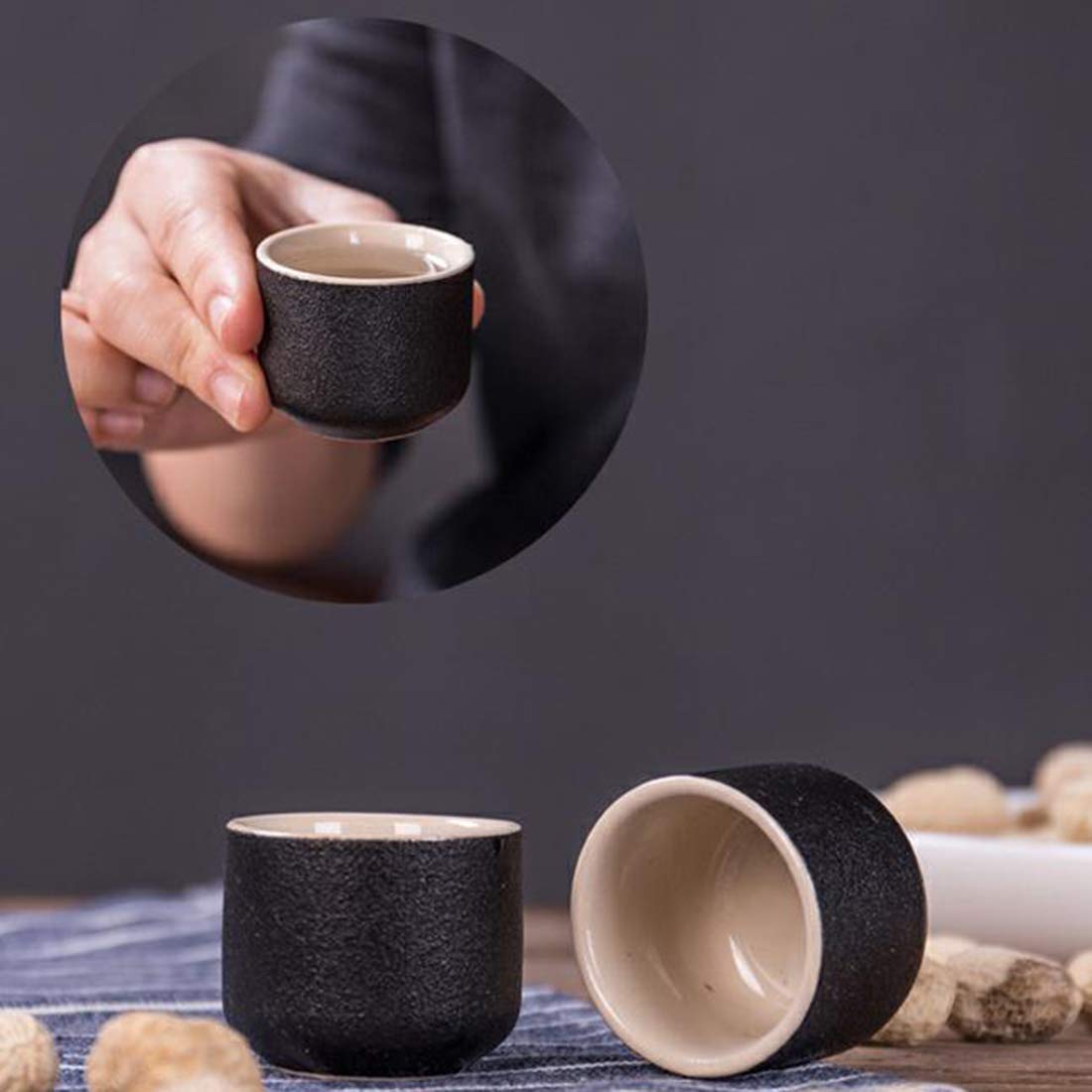 Amazon.co.jp: 日本酒カップセット4点磁器陶器伝統的な陶磁器カップ
