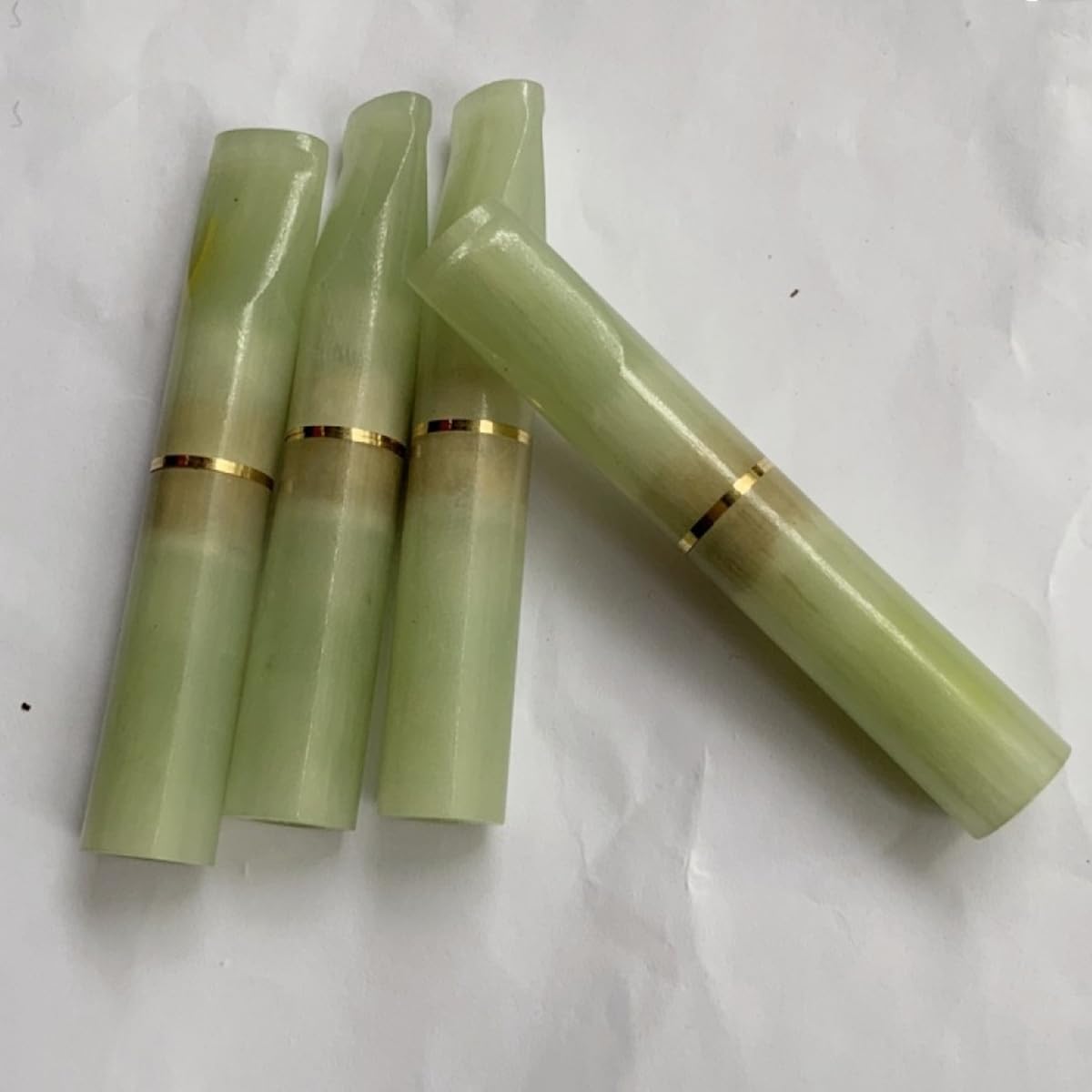 Bocchino per sigaretta in giada, il bocchino per sigaretta con filtro è adatto per elementi filtranti da 9 mm, grossolani, medi e fini, tre utilizzi(Jade color)