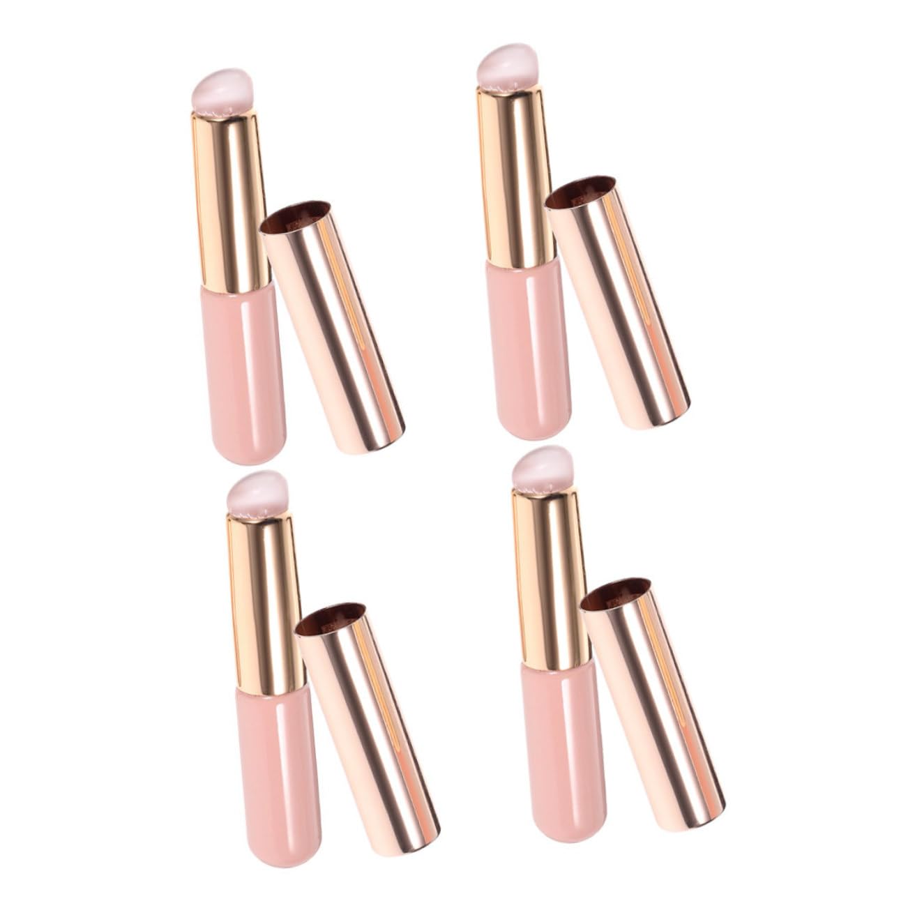 TOVINANNA Multi-function Lip Brush Set 4pcs Silicone Lip Brushes for Lipstick Lip Lip Portable Cover for Women