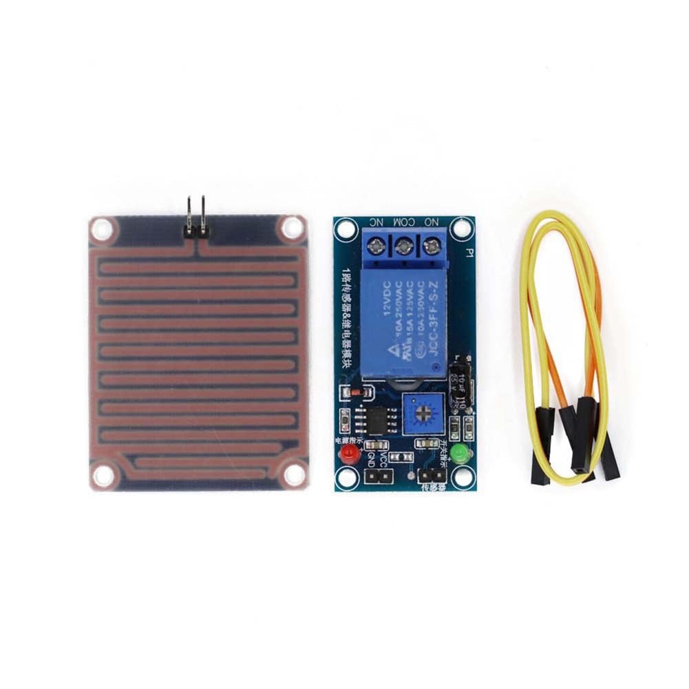 Ctrlzs 12V Rain Sensor Relay Adjustable Sensitivity Controller Module Raindrops Weather Monitoring Plant Leaf Humidity Sensor