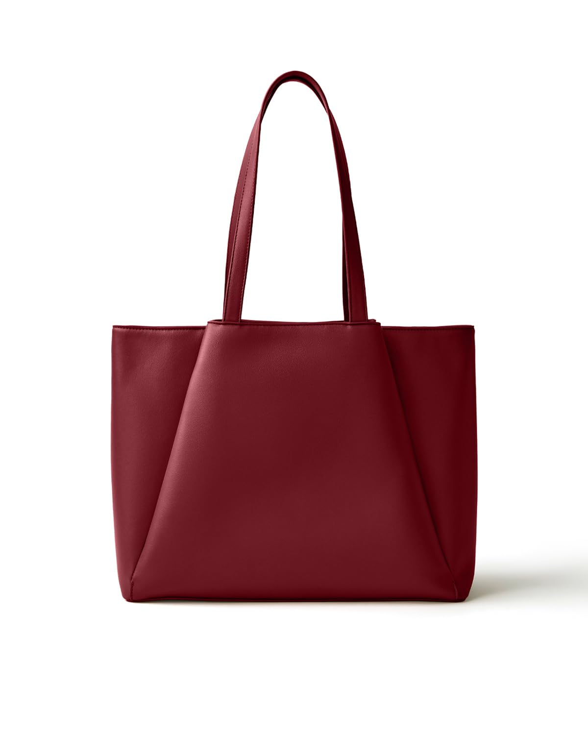 Work Tote Bags for Women 15.6 Inch - Laptop Tote Bag with Zip Compartments - Large PU Leather Office Purse Computer Briefcase