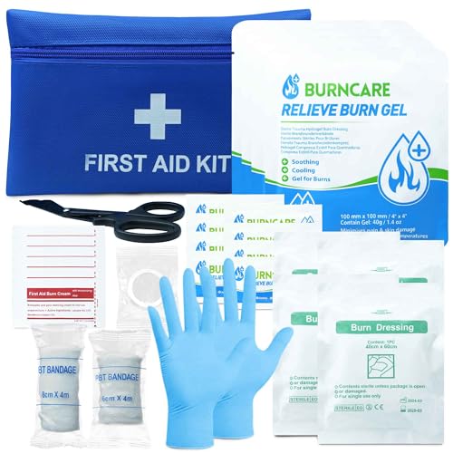 Image of Burn Kit First Aid, Emergency First Aid Kit with Burn Supplies, Brun Cream & Pad, Wound Dressing, Gauze & Shears, Portable First Aid Kit Refill for Home, Office, Car, Camping & Travel