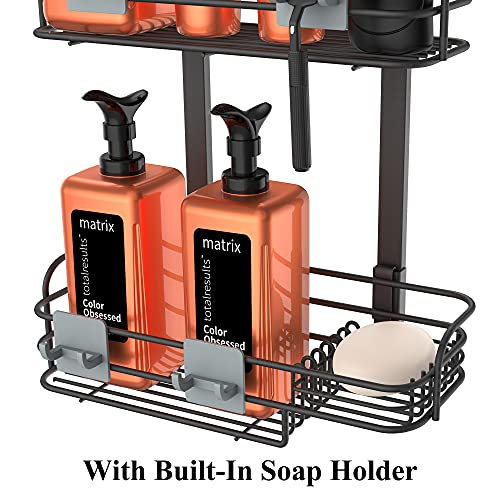 Nieifi Over The Shower Door Caddy Pantry Organizer Rack With Reliable Hooks, Sturdy Rust Proof Hanging Shower Organizer Shelf Basket Storage Rack, Bathroom Shelves Drill Free Extra Large #TOP2