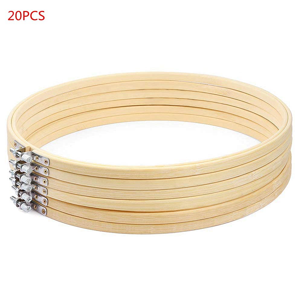 Rheross 48 Mini Cerchi Da Ricamo Rotondi In Bambù, Colore