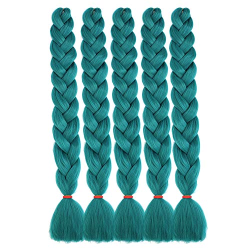 Deep Green Kanrkalon Jumbo Braiding Hair Extension Synthetic Kanekalon High Temperature Fiber Crochet Twist Braids Hair With Small Free Gifts 82inch 5pcs/lot