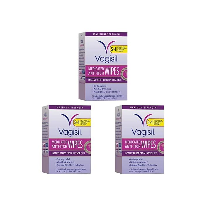 Buy Vagisil AntiItch Medicated Feminine Intimate Wipes for Women, Maximum Strength