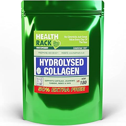 Collagen Supplements 1000mg with Vitamin C 180 Tablets - GMO Free - Hair Skin Nails and Bones Support Cover