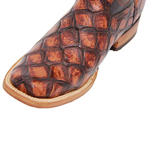 Western Shops Men’s Leather Pirarucu Fish Print Cowboy Western Boots3