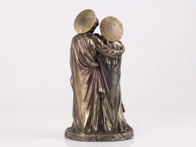 Estatua Familia Sagrada Resina Bronce 8.66 pulg miniatura 7