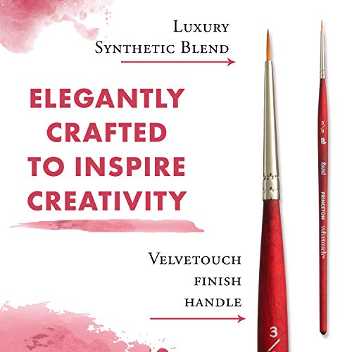 Image of Princeton Velvetouch, Series 3950, Paint Brush for Acrylic, Oil and Watercolor, Round, 3 /0