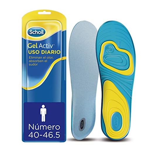 Scholl Plantillas Gel Activ Uso Diario para hombre, para el dia a dia, mayor comodidad y absorción del olor y sudor, talla 40 - 46.5, 1 par (2 plantillas)