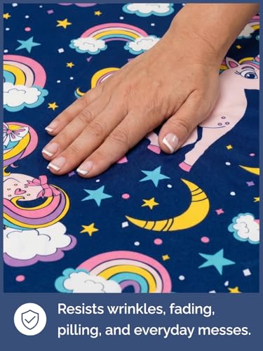Image of Kids Queen Magic Unicorns Bed Sheets - 4 Piece Magic Unicorns Sheet Set | Magic Unicorns Themed Bedding, Ultra-Soft, Cute & Cozy, Breathable & Machine Washable, Bed Set for Boys, Girls & Teens, Comfy