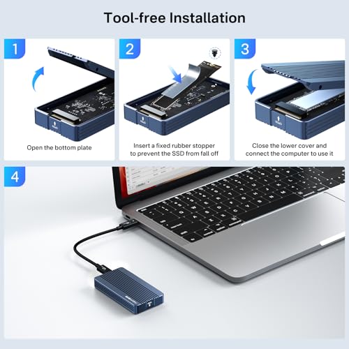 Image of ACASIS 40Gbps M.2 NVMe SSD Enclosure, TBU 405 for M1 M2 Pro /Max, Compatible with 、USB4 /USB3.2 /3.1 /3.0 /2.0, M.2 Enclosure Support 2280 /2260 /2242 /2230 (TBU405)