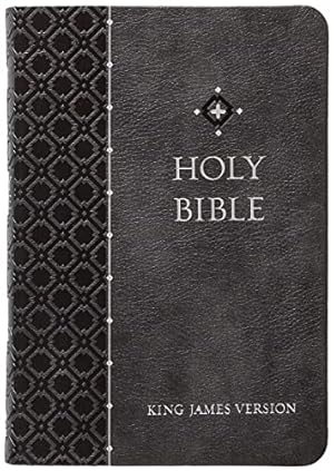KJV Holy Bible: Granite (Gray), Compact (Print 8-pt) – Thumb Indexed, Faux Leather, King James Version