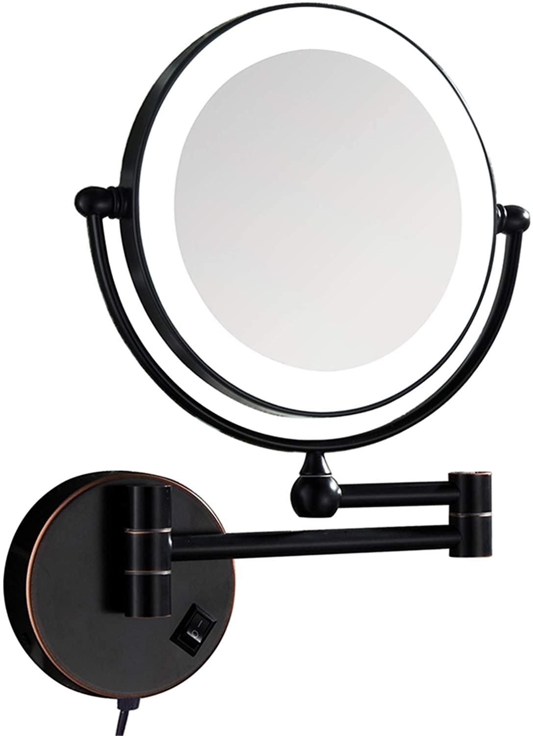 Miroir de maquillage LED extensible 10X salle de bain miroir de courtoisie