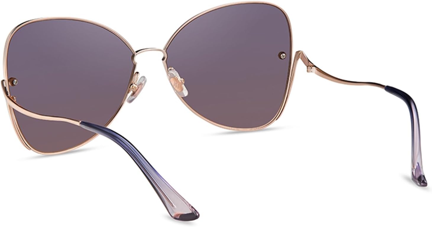 Women's Polarized Mirrored Sunglasses, High Definition TAC Lenses, Lightweight Manganese Nickel Alloy Frame - Image 2