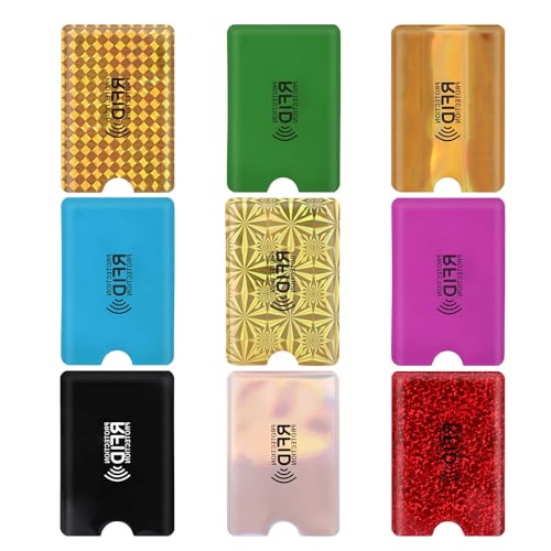 AOUZO Lot de 9 Étuis de Protection RFID, Multicolore