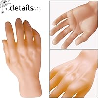 Vista 2 de Medou 2 piezas de decoración espeluznante de Halloween, manos humanas falsas, partes de cuerpo muerto sangriento, decoración de casa embrujada