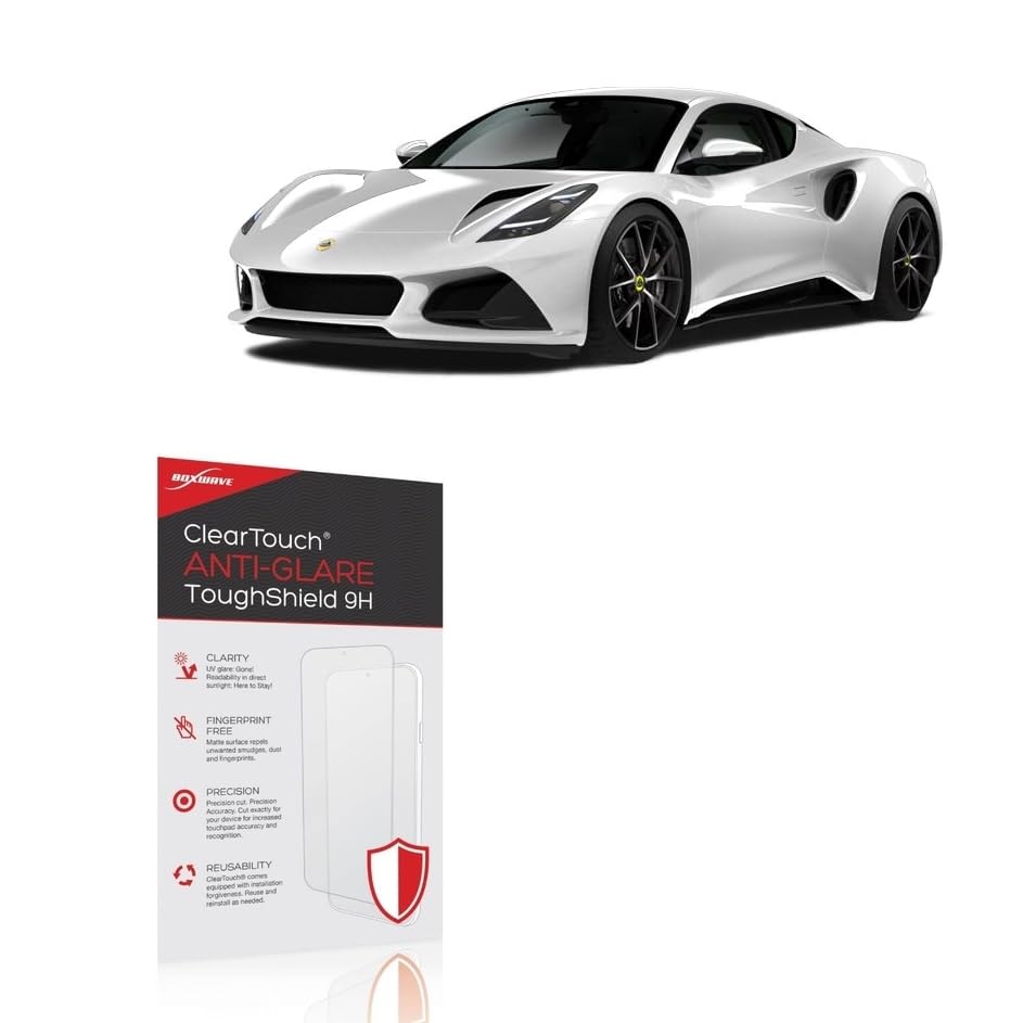 BoxWave Screen Protector Compatible with Lotus 2024 Emira Display (10.25 in) - ClearTouch Anti-Glare ToughShield 9H (2-Pack), Anti-Glare 9H Tough Flexible Film Screen Protector