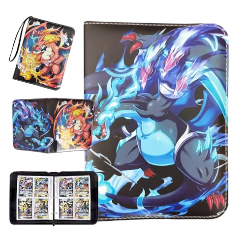 Raccoglitore per carte, Album per carte collezionabili, Raccoglitore per carte, Porta carte portatile impermeabile 50 pagine, 4 tasche su entrambi i lati, capacità 400 carte (a)