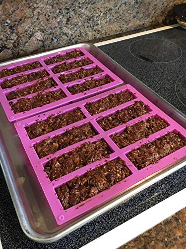 image for Palksky (2 Pcs) 8 Cavity Rectangle Granola Bar Silicone Mold/Nutrition