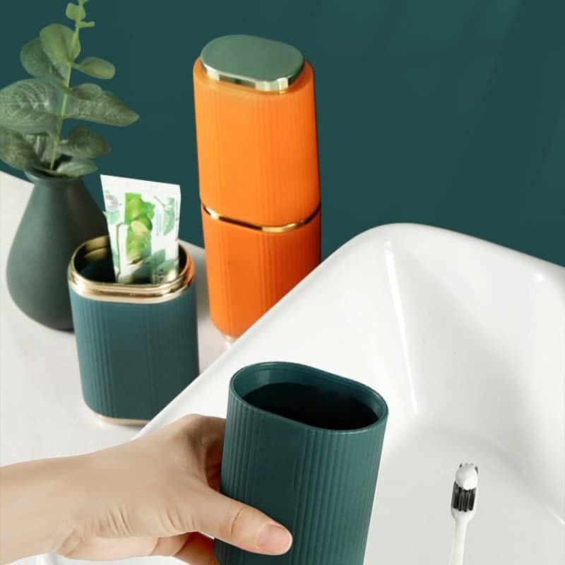 Toothbrush Holders,Toothbrush Holder Portable Toothbrush Toothpaste Holder Box Outdoor Travel Toothbrush Storage Organizer Case Holder Bathroom Mouthwash Cup(White) (Green)