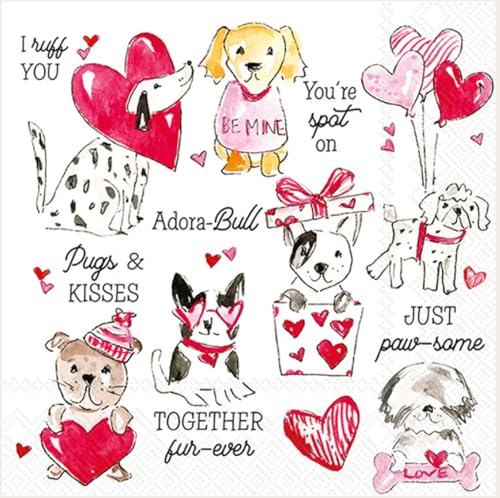 Serviettes Saint-Valentin épaisses contre les taches pour repas de fête carlin